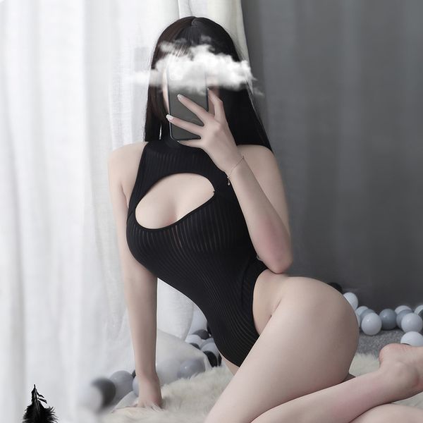 

women transparent lace bodysuit lingerie sleepwear mesh lace floral see-through teddies catsuit erotic costume, Black;white