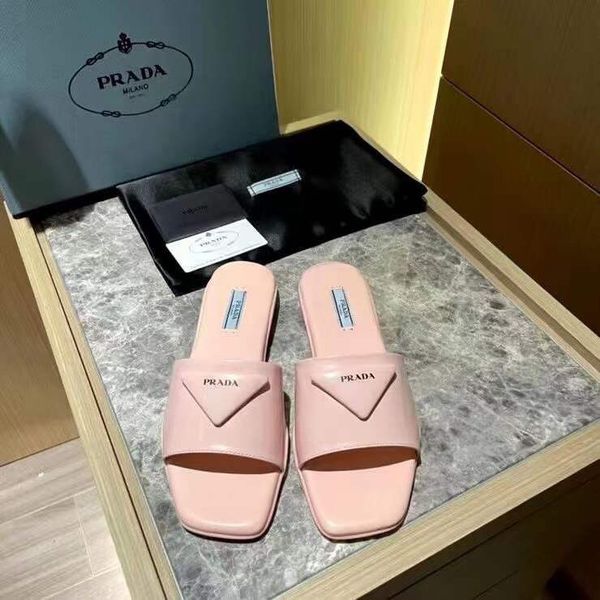 

slipper p family triangle slippers women's flat bottom fashion solid color women's shoes 2021 summer new antiskid open toe women&#, Black