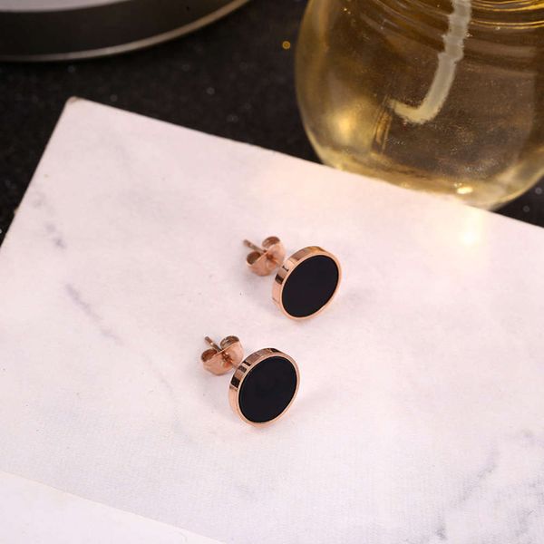 

personalized rose earrings women fashion black temperament titanium