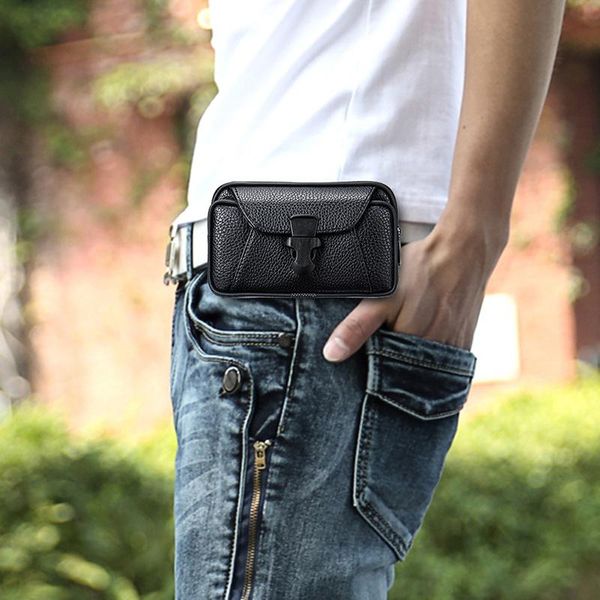 

waist bags vintage pu leather bag phone holder purse men women sport belt hip loop holster wallet carry case