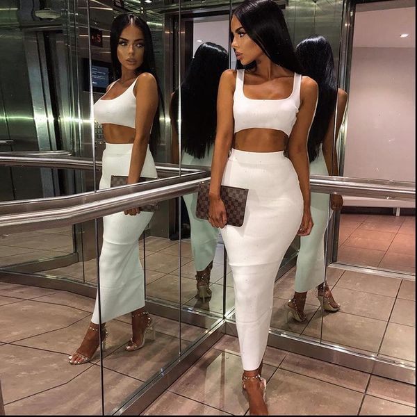 

neon spaghetti women tracksuits straps two pieces sets summer orange solid party streetwear female clothing crop skirt, Gray