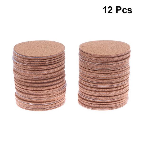 

mats & pads 12pcs non slip table drink placemats diy round cork self-adhesive coasters cup for crafts