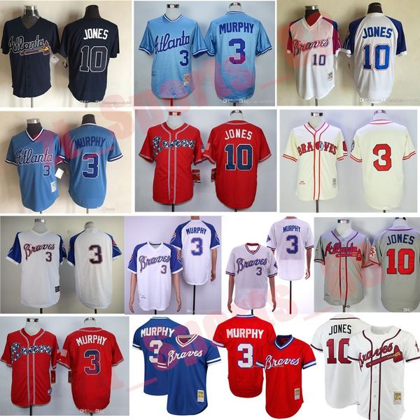 

vintage men women kids youth jersey 3 dale murphy 10 chipper jones 1957 1963 1973 1974 1982's retro baseball jerseys, Blue;black