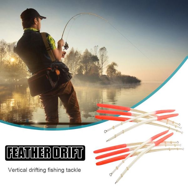 

fishing accessories 10pcs 18.5cm feather float hard tail with rings for smooth peacock