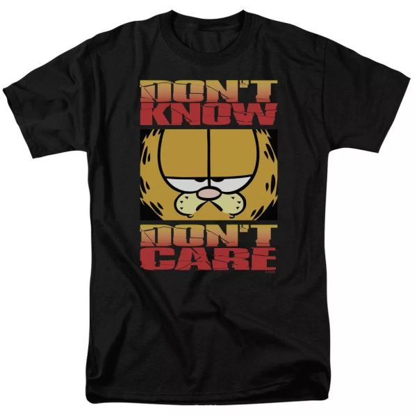 

Garfield Don'T Know Don'T Care "Black" Color T-Shirt Sizes S-3X NEW, White;black