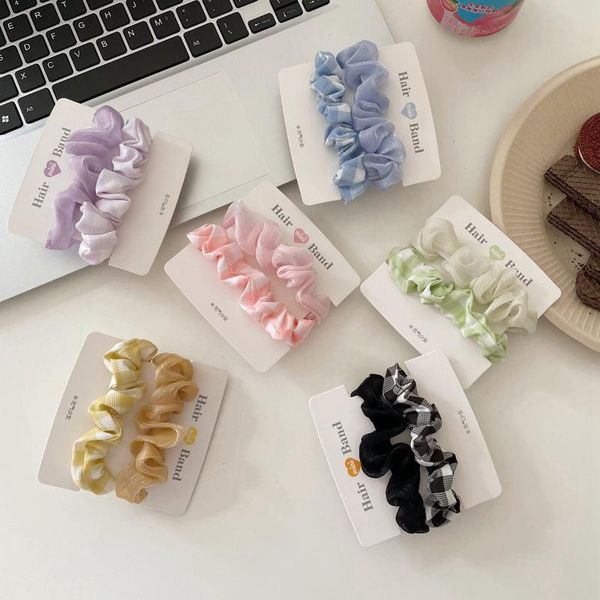 

hair accessories cygjfc 2pcs/set sweet plaid scrunchies women girls ties floral printed elastic hairband ornaments tiara