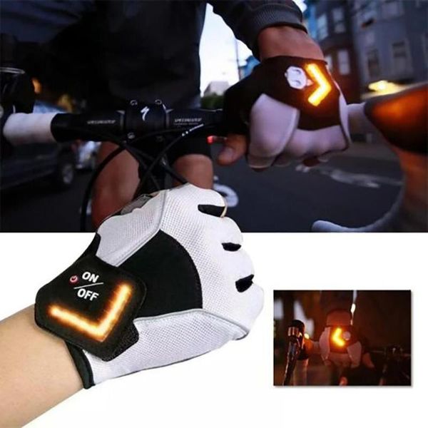 

cycling gloves outdoor warning light for hiking turning automatic sensor turn signal gravity auto, Black