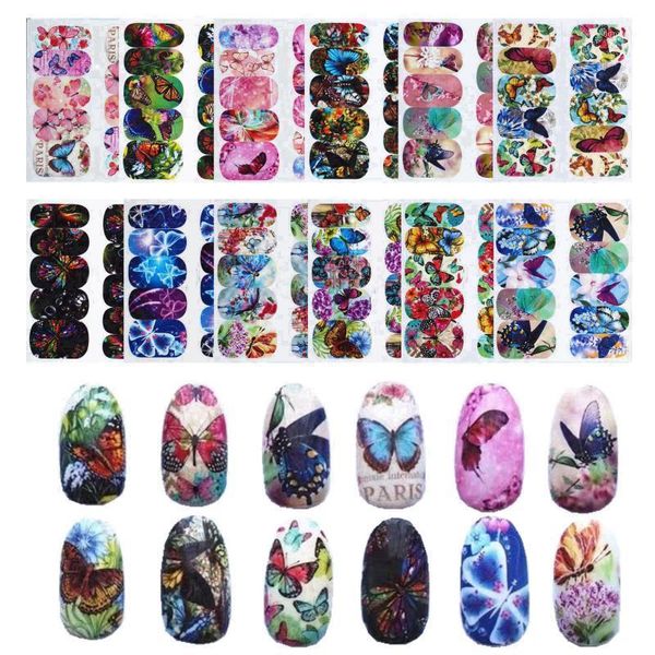 

12sheets nail art water decal butterfly sticker transfer 102121, Black