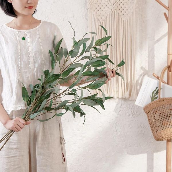 

decorative flowers & wreaths ins artificial willow leaves wedding leaf branches flower manufacturers green plant decorations