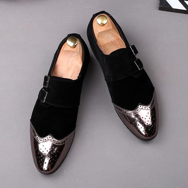 

dress shoes men british brogue driving loafers korean style suede spring fall leisure man oxfords, Black