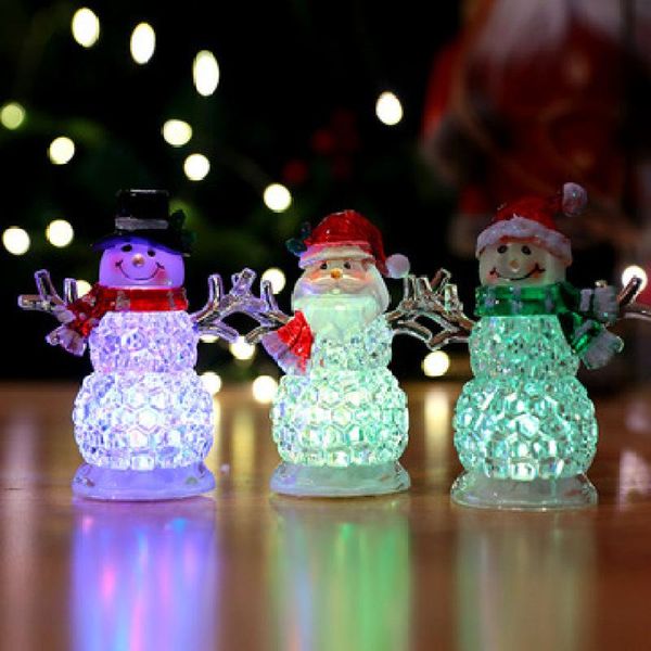 

christmas decorations led santa claus light 3d acrylic snowman night lamp holiday lighting ornament party home house outdoor decoration gift