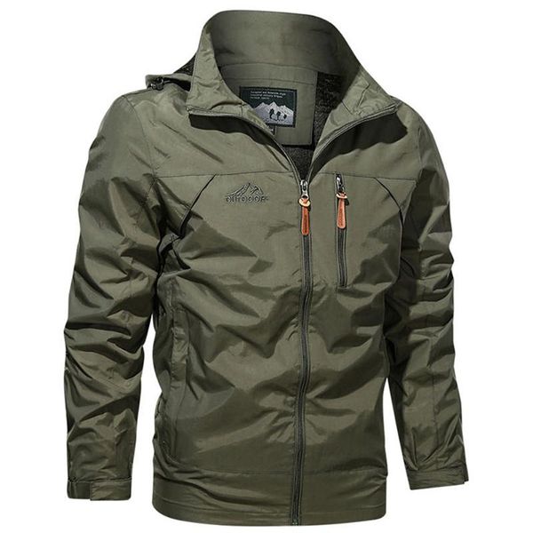 

men's jackets men windproof military tactical jacket hiking camping coat autumn winter warm solid sport outwear casual long sleeve zipp, Black;brown