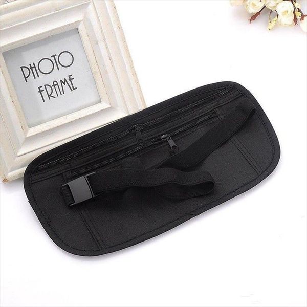 

black men belt bag travel shopping zipper fanny pack hidden wallet passport money chest waist phone pouch