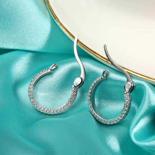 

hoop & huggie trendy earring for women girls small titanium earrings hoops cubic zirconia tiny round ear cuffs white gold plat, Golden;silver