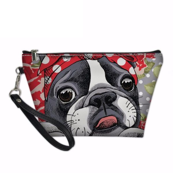 

boston terrier cosmetic bag makeup women girls toiletry cute travel case ladies accessories bags & cases