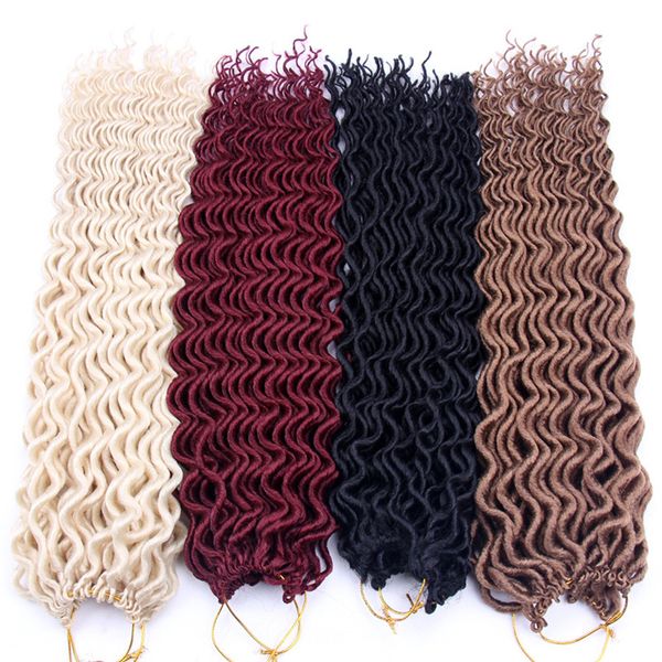 

braids, wig fiber extensions, chemical crochets, 18 "goodness faux locs, Black
