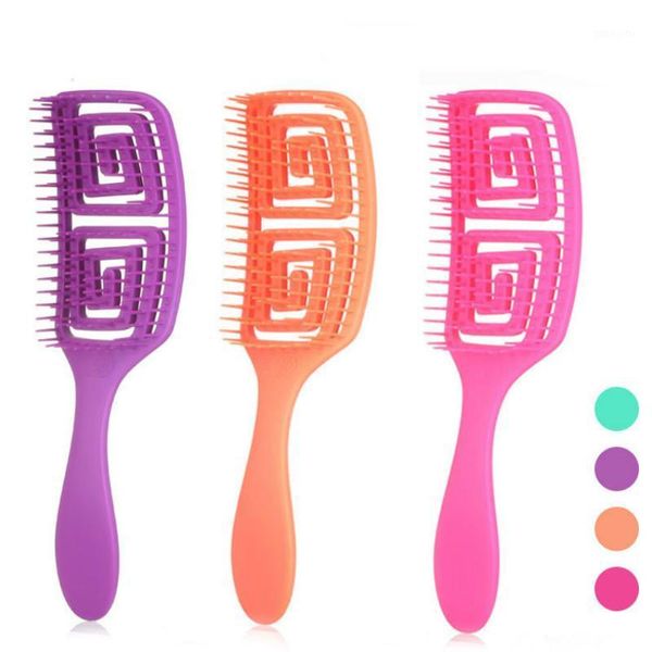 

comb hair brush square spa massage combing hairbrush inserts combs anti-static flexible suitable for women escova de cabelo1, Silver