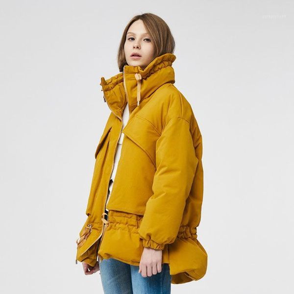 

women's down & parkas fashion brand high collar ggood fabric real coat female winter plus size loose style thicker warm jacket wq794, Black