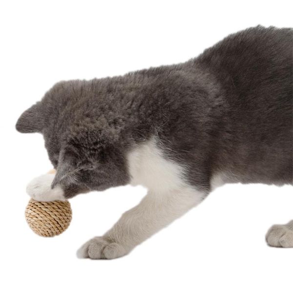 

cat toys funny kitty boredom interactive leather teaser bell balls toy pet action play chasing ball supplies