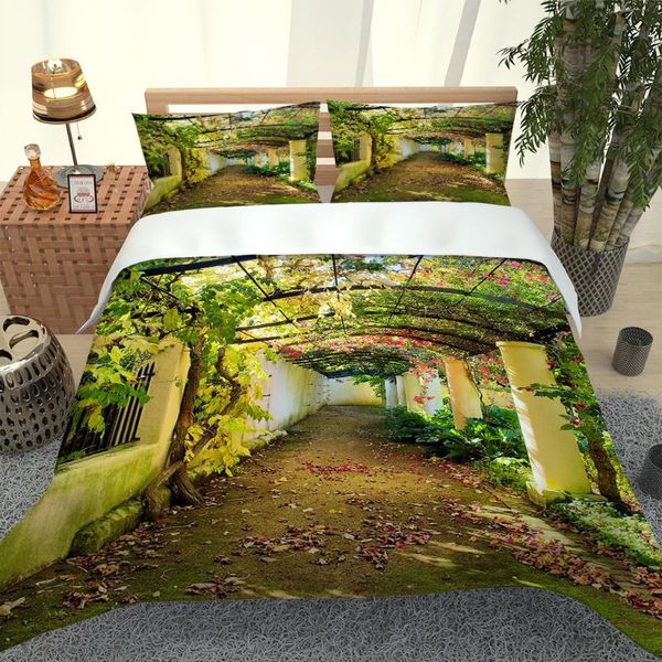 

bedding sets 3d digital manor flower lawn printing soft quilt cover duvet set twin full  king size home textilein
