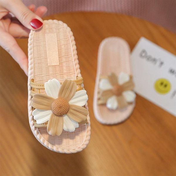 

slipper summer girls cute slippers indoor four seasons children sandals kids non-slip soft home bathing bottom fashion garden shoes, Black;grey