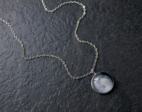 

chains fashion choker necklace luminous starry moon pendant necklaces for women gifts collares collier jewelry wholesale, Silver