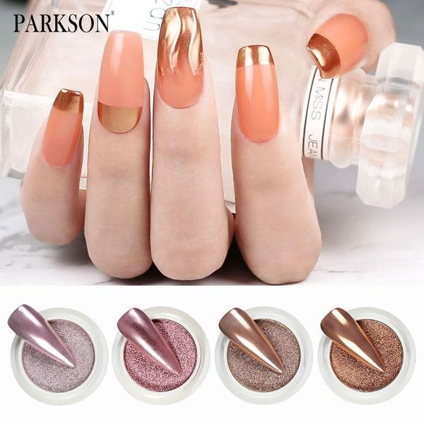 

nail glitter parkson mirror powder magic power shimmer effect rose gold silver art decoration manicure uv gel polish, Silver;gold