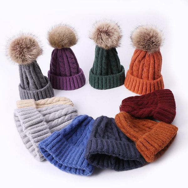 

caps & hats baby hat winter soft warm knitted boy girl beanie solid color infant toddler cap bonnet kids thick women, Yellow