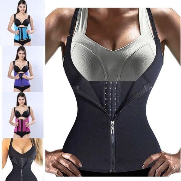

women's shapers sweat sauna body vest waist trainer slimming shapewear weight loss shaper corset, Black;white