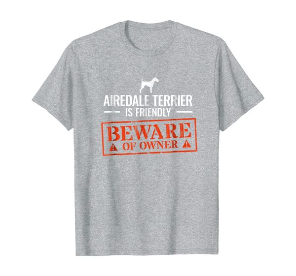 

funny airedale terrier dog owner t-shirt funny dog gift tee, White;black