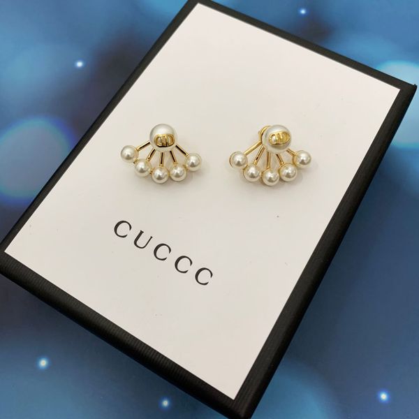 

70% off luxury jewelry family's new letter pearl earrings in 2021, Golden