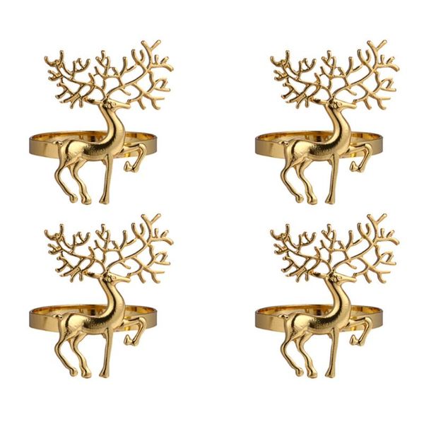 

napkin rings 4pcs Â christmas deer shape buckles holders for party decor