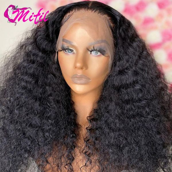 

lace wigs mifil hair 30 kinky curly wig human 4x4 closure remy 13x4 front, Black;brown