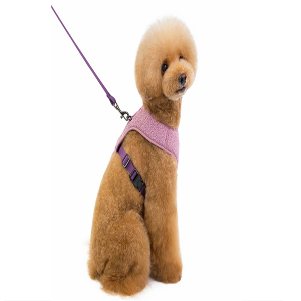 

the dog belt pet chest is equipped with double buckle teddy velvet collars & leashes