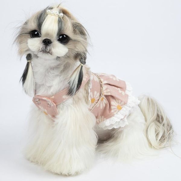 

dog apparel dogs flower pattern cute dress small puppy clothing