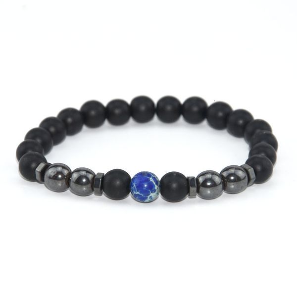 

bracelet accessories 2021 classic fashion black magnet elastic frosted stone bracelet, Golden;silver