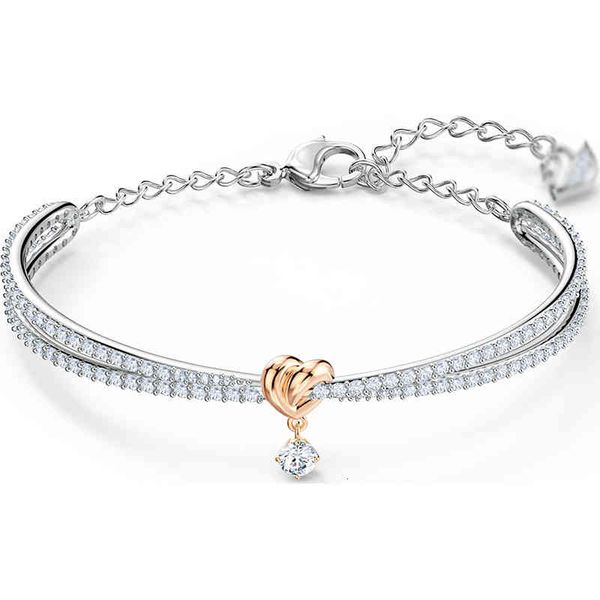

bangles bracelets shijia color separation love knot bracelet female swarovski element crystal, Black