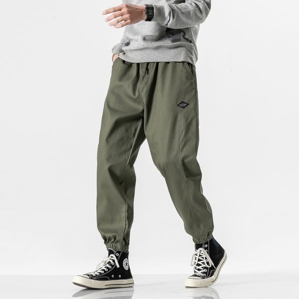 

men's pants spring ankle-length casual harem streetwear joggers loose sweatpants plus size 6xl 7xl 8xl ptxu, Black