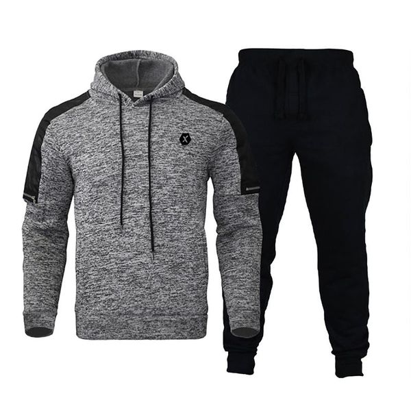 

gym clothing men's jogging sports suit casual sweater fitness trousers hoodie ensemble femme survÃªtement, White;black