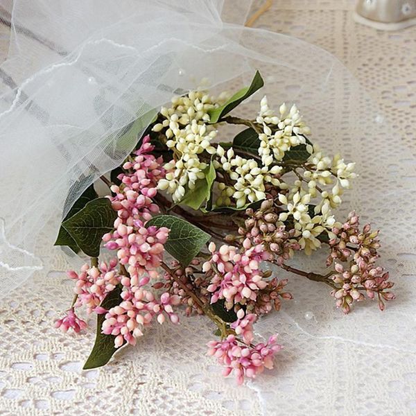 

heads fake fruit branch with green leaves plastic artificial flowers home table decorations pography props accessories decorative & wreaths