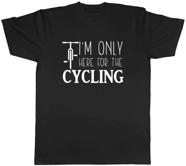 

i'm only here for the cycling mens t-shirt tee, White;black