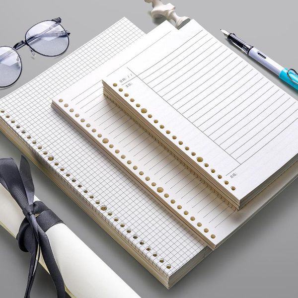 

sheets suitable for 20/26 holes a5b5a6 binder notebook refill replacement cornell grid student office accessories notepads, Purple;pink