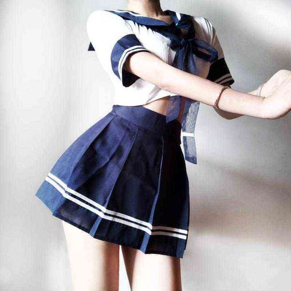 

nxy set maid navy crop side slit ploided miniskirt cosplay costume cute student dress jk japanese sailor school uniform 1210, Red;black