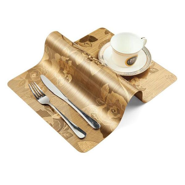

mats & pads 2 pcs rectangular pvc table cover heat-insulating placemat cloth square stain resistant mat kitchen accessories