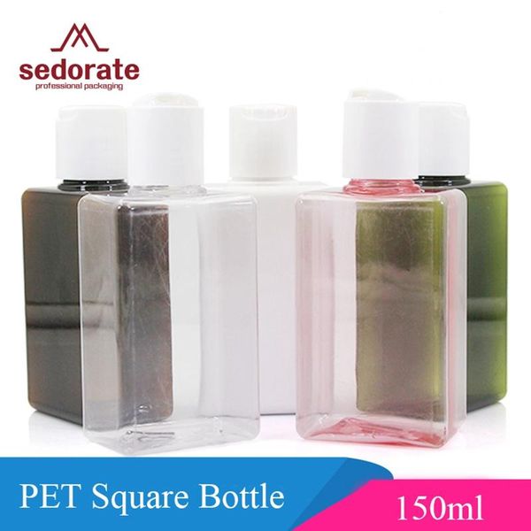 

storage bottles & jars sedorate 30 pcs/lot 150ml square empty refillable bottle with press cap makeup shower gel containers pet jx089-2
