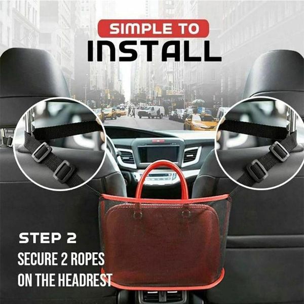 

car organizer back rear trunk seat storage bag mesh auto double-deck luggage travel elastic for cars net string pocket nets k0e7