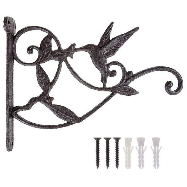 Altre forniture da giardino Gancio per piante sospese Colibrì Cesto di fiori decorativo in ghisa Ganci da parete Appendiabiti per piante da esterno