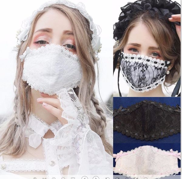 

women's summer dust-proof modal double-layer lace sunscreen hanging ear type convenient protective mask