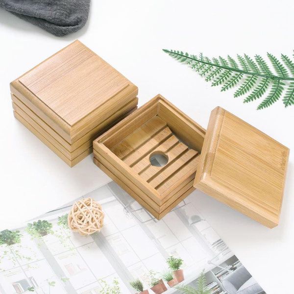 

soap dishes high-quality wooden natural bamboo tray holder storage rack plate box container portable bathroom dish