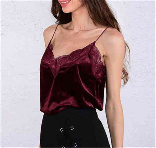 

v neck vest womens tank sleeveless lace velvet shirt casual camis, White